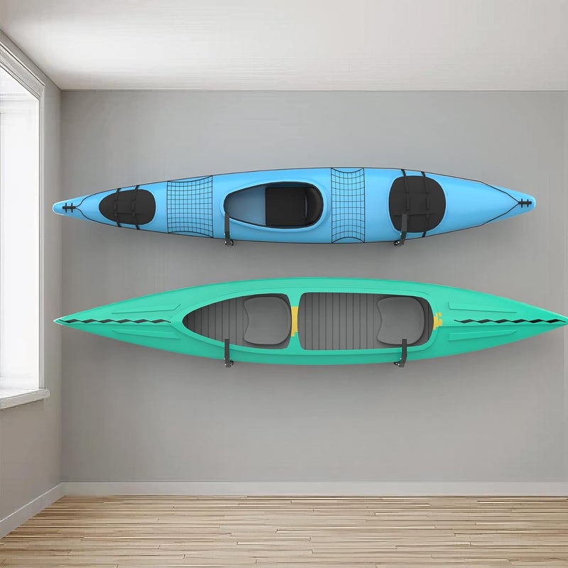WALMANN Wall Mount Kayak Storage Rack, Kayak Hooks for Garage Wall Hangers for Kayak, Surfboard, Skiis, Snowboard, Paddle Board - Image 2